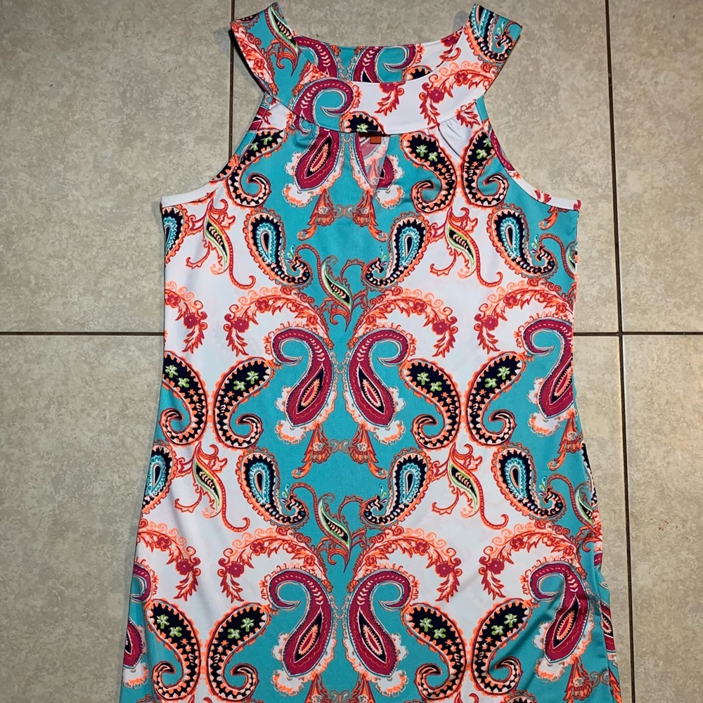 Tracy Negoshian Paisley Sleeveless Dress Small